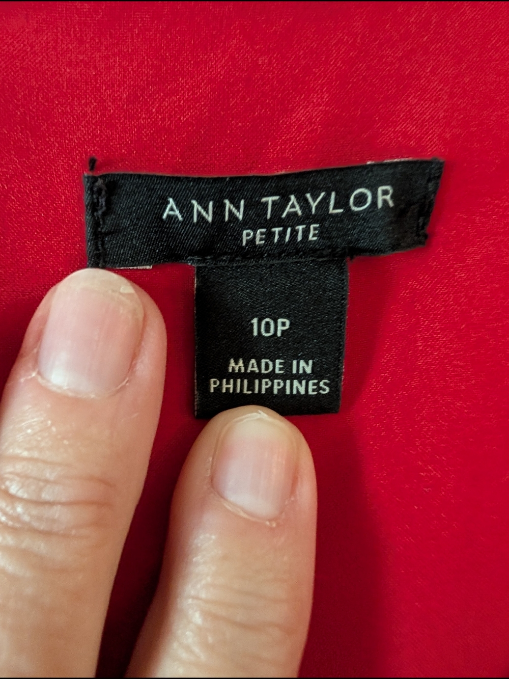 Ann Taylor Bright Red V-Neck Long Sleeve Fit & Flare Dress - Picture 3 of 5
